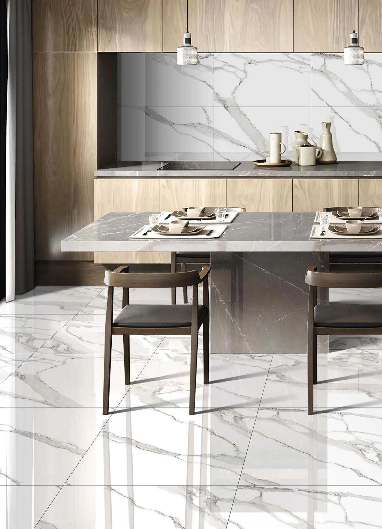 Керамогранит Premium Rigato White 